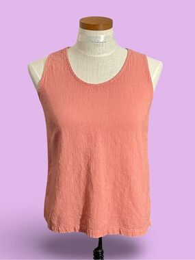 Mill Valley Clothing Company Scoop Neck Textured Cotton Blend Tank Top SzM